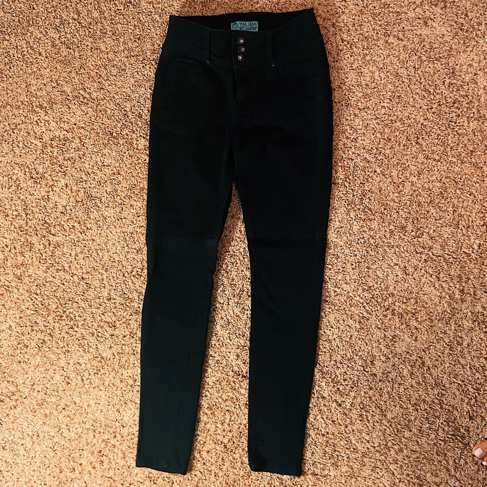 ❤️ Wax Jean Butt, I Love You! Black skinny jeans stretchy size 3/26